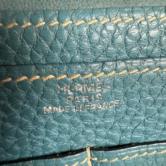Authentic Hermes Dogon Wallet Togo Blue Jean leather - Picture 3 of 16